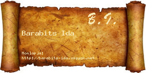 Barabits Ida névjegykártya