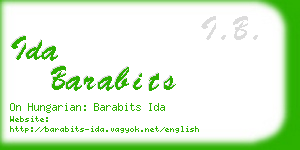 ida barabits business card